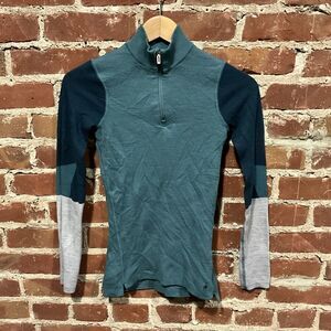 Smartwool Intraknit 200 Quarter Zip Green Size XS Wool